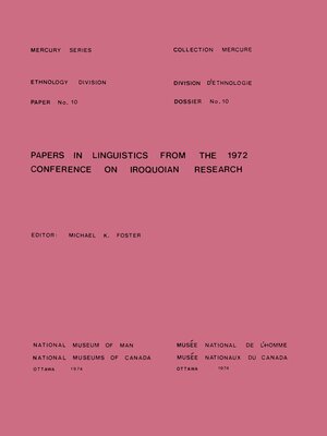 cover image of Papers in linguistics from the 1972 Conference on Iroquoian Research